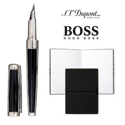 Set S.T. Dupont Luxury Fountain Pen si Note Pad Black Hugo Boss