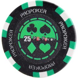 Jeton Pro Poker - Clay - 14g - Culoare Verde, inscriptionat (25)