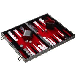 Set joc table Backgammon in stil Casino Mediu - 45x57 cm - Rosu