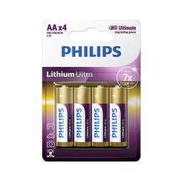 Philips FR6LB4A/10 - set 4 baterii litiu AA LITHIUM ULTRA 1,5V 2400mAh