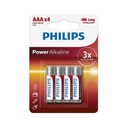 Philips LR03P4B/10 - 4 buc Baterie alcalina AAA POWER ALKALINE 1,5V 1150mAh