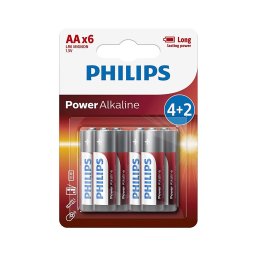 Philips LR6P6BP/10 - 6 buc baterii alcaline AA POWER ALKALINE 1,5V 2600mAhV