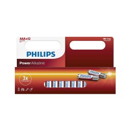 Philips LR03P12W/10 - 12 buc Baterie alcalina AAA POWER ALKALINE 1,5V 1150mAh