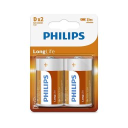 Philips R20L2B/10 - 2 buc. baterii zinc clorură D LONGLIFE 1,5V 5000mAh