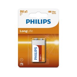 Philips 6F22L1B/10 - Baterie zinc-clorură 6F22 LONGLIFE 9V 150mAh