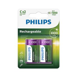 Philips R14B2A300/10 - 2 buc Baterie reincarcabila C MULTILIFE NiMH/1,2V/3000 mAh