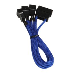 Cablu adaptor BitFenix Alchemy 4-pini Molex la 3x 3-pini 7V, 20cm, blue/black, BFA-MSC-M33F7VBK-RP