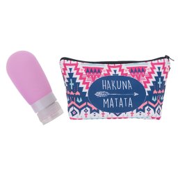 Set Geanta cosmetice 3D si recipient silicon reutilizabil