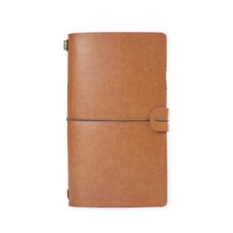 Agenda Notebook Vintage A6 de calatorie cu coperta din Piele ecologica Maro Deschis