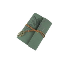 Agenda Notebook Vintage de calatorie cu coperta din Piele Verde