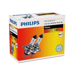 SET 2x Bec auto Philips VISION 12342PRC2 H4 P43t-38/60W/55W/12V