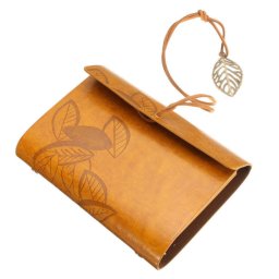 Agenda Notebook Vintage de calatorie cu coperta din Piele Galben
