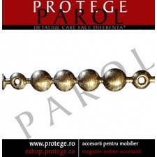 Banda ornamentala,1 ml, diametru 9.6 mm, finisaj OLD GOLD + piuneze pentru tapiterie