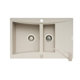 Set Pyramis chiuveta SOFTLINE 1 1/2B 1D si baterie MINUET Beige Pyramis 070002001M