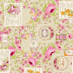 Fata de masa anti-pete Casa de bumbac, Betsy, 100x140 cm, Model vintage, floral, roz si bej