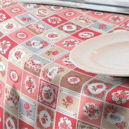 Fata de masa anti-pete Casa de bumbac, Shelley, Rotunda, diametru 140 cm, Model Vintage, floral