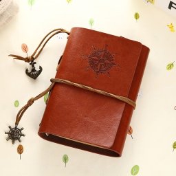 Agenda Notebook Vintage de calatorie piele ecologica maro deschis