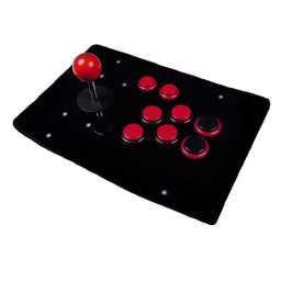 Joystick Arcade cu Butoane Roșii și Panou Negru