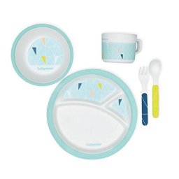 Set de hranire, 5 piese, Bamboo Azur