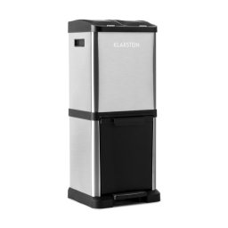 Klarstein ÖKOSYSTEM², coș de gunoi, coș de sortare a gunoiului, 30 L (1 X 15 L, 2 x 7,5 L) oțel inoxidabil PE (KG11-Ökosystem²)