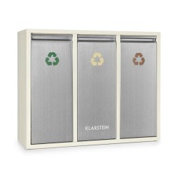 Klarstein ORDNUNGSHÜTTER 3, 45 L, alb-crem, cutie pentru deșeuri, 3 X 15 L (KG11-Ordnungshüter-3)