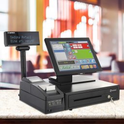 Sistem de gestiune PREMIUM - cu Imprimanta fiscala, Sertar bani, POS All-in-One Aures, Sedona Retail (Distanta - Bucuresti, Ilfov)