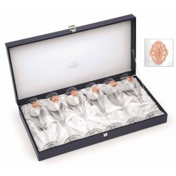 Arabesque Spumante Set 6 Glasses Champagne Pink Gold Plated by Chinelli - made in Italy