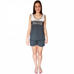 Pijamale Dama Bumbac 100%, Brand Charachter, 'Love Inspiration' Gray
