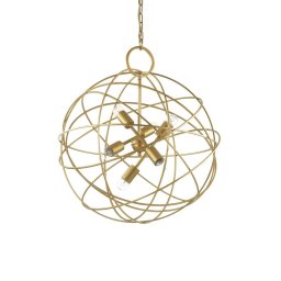Lustra Konse Sp6 156026, 6 x E27, D:60 cm, H:min 102 / max 174 cm, auriu satinat