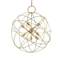 Candelabru Konse Sp7 156033, 7 x E27, D:80 cm, H:min 126 / max 198 cm, auriu satinat
