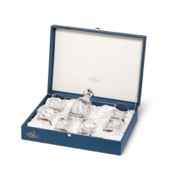 Set Whisky SILVER BORDURA 6 pahare placat cu argint by Chinelli, made in Italy