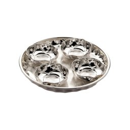Platou 4 boluri placate cu argint PETALO NINFEA SERA by Chinelli, made in Italy