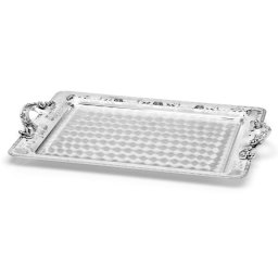 Tava Rose Sera cu maner, placata cu argint 45 x 32 cm by Chinelli, made in Italy