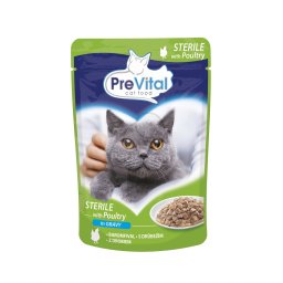 Hrană umedă PreVital steril - cu pasăre, la plic 24 x 100 g