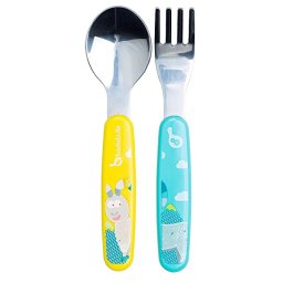 Set lingura si furculita de Inox Blue Chamois