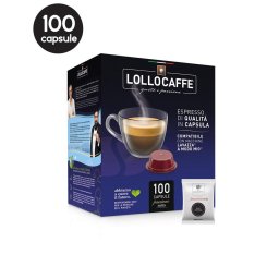 100 Capsule Lollo Caffe Espresso Nero – Compatibile A Modo Mio