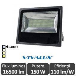 Vivalux - Proiector VIGOR LED de Exterior 150W IP66 6400K Alb-Rece Culoare Negru