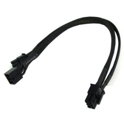Cablu adaptor Phobya de la 6-pini la 8-pini (6+2-pini) PCI-E, 30cm, Black, 82036
