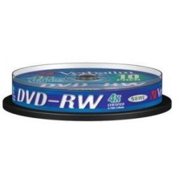 Blank Dvd-Rw Verbatim Sl 4x 4.7gb 10pk Spindle Matt Silver "43552