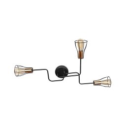 Lustră aplicată TUBE II 3xE27/15W/230V negru