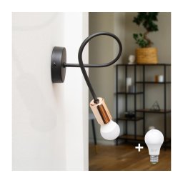 Aplică perete TUBE 1xE27/15W/230V negru