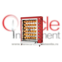 Rotisor electric roșu, 6 țepuse, 36 pui CB Italia