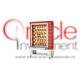 Rotisor electric roșu, 6 țepușe, 36 pui CB Italia