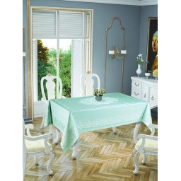 Față de masă Valentini Bianco, Model Gold Etamin, 150x220 cm, culoare Vernil