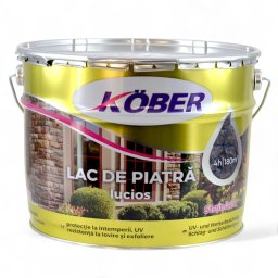 Lac pentru piatra, Kober Ideal, lucios transparent, 10 l, aspect umed,