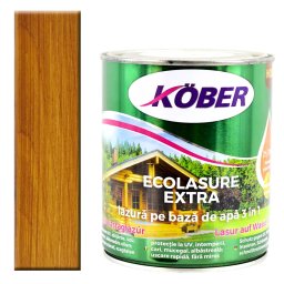 Lac colorat lemn, pe baza de apa, Kober Ecolasure Extra , Alun, 10 l, lazura groasa pe baza de apa,