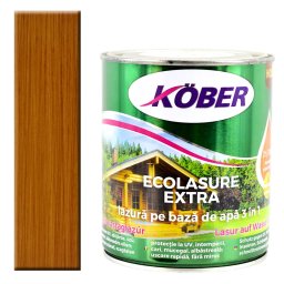 Lac colorat lemn, pe baza de apa, Kober Ecolasure Extra , Stejar Inchis, 10 l, lazura groasa pe baza de apa,