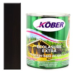 Lac colorat lemn, pe baza de apa, Kober Ecolasure Extra , Wenge, 10 l, lazura groasa pe baza de apa,