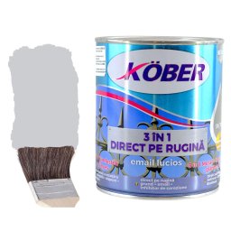 Vopsea antirugina, tip lucios, Argintiu, 10 litri, 3 in 1 Kober,