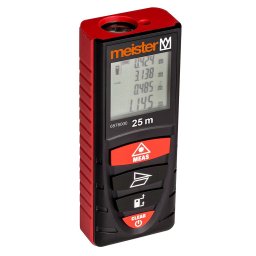Telemetru laser 25 m Meister, 4 functii, LCD iluminat,